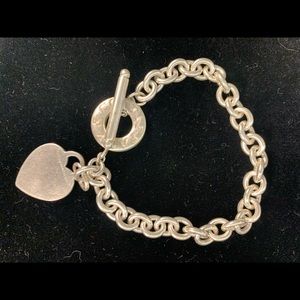 Tiffany co sterling silver heart toggle bracelet